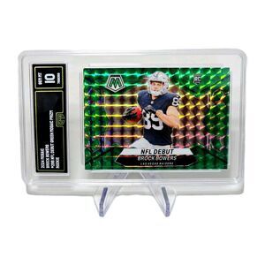 BROCK BOWERS RC 2024 NFL DEBUT GREEN PRIZM MOSAIC #286 GEM MINT 10!